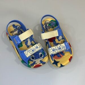 Mini Melissa Stitch Blue and Yellow Kids Sandals